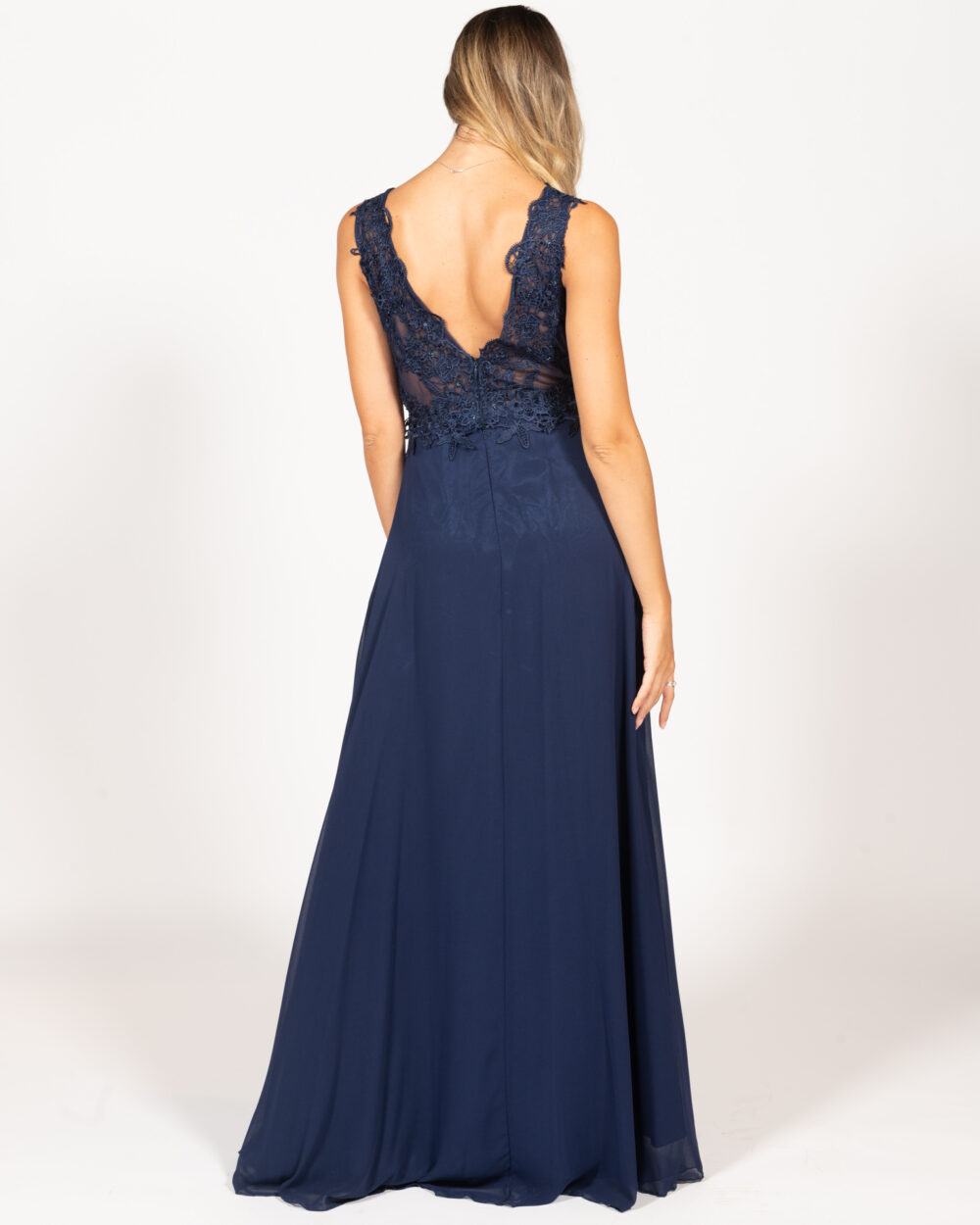 Berti Mode Collection - Abito blu con bustino ricamato - immagine 3