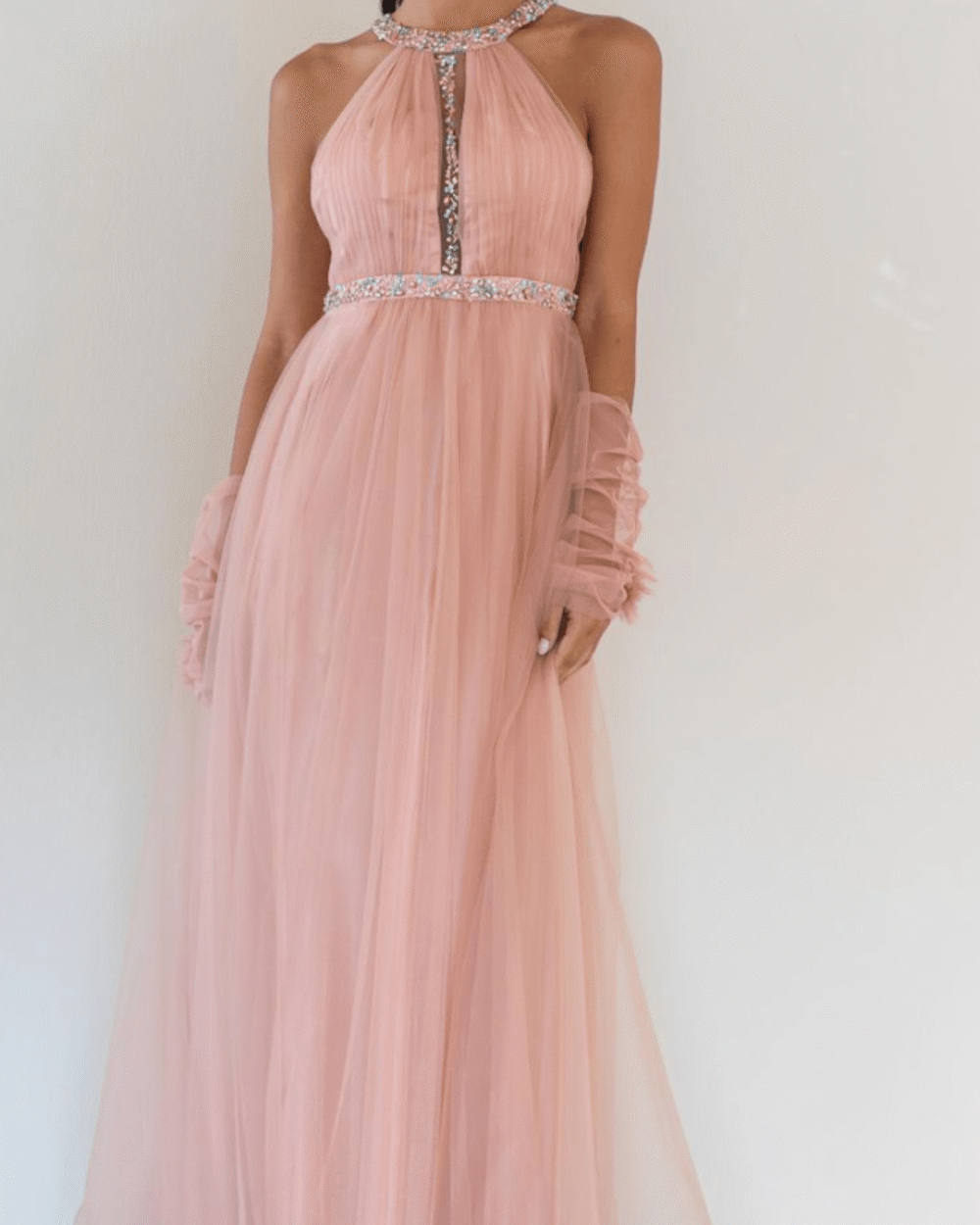 Solo Gioie - Abito rosa cipria strass - immagine 4