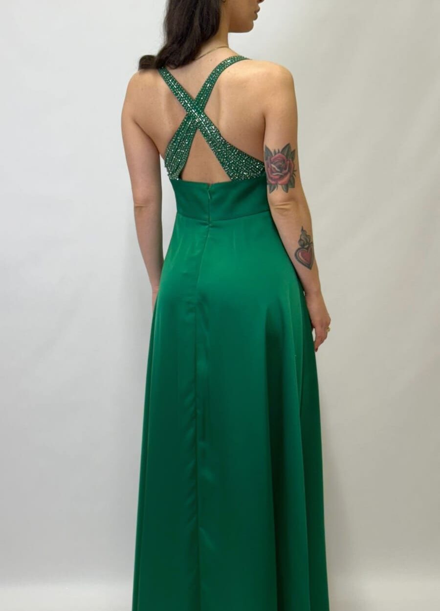 Berti Mode Collection - Abito con strass verde smeraldo - immagine 3