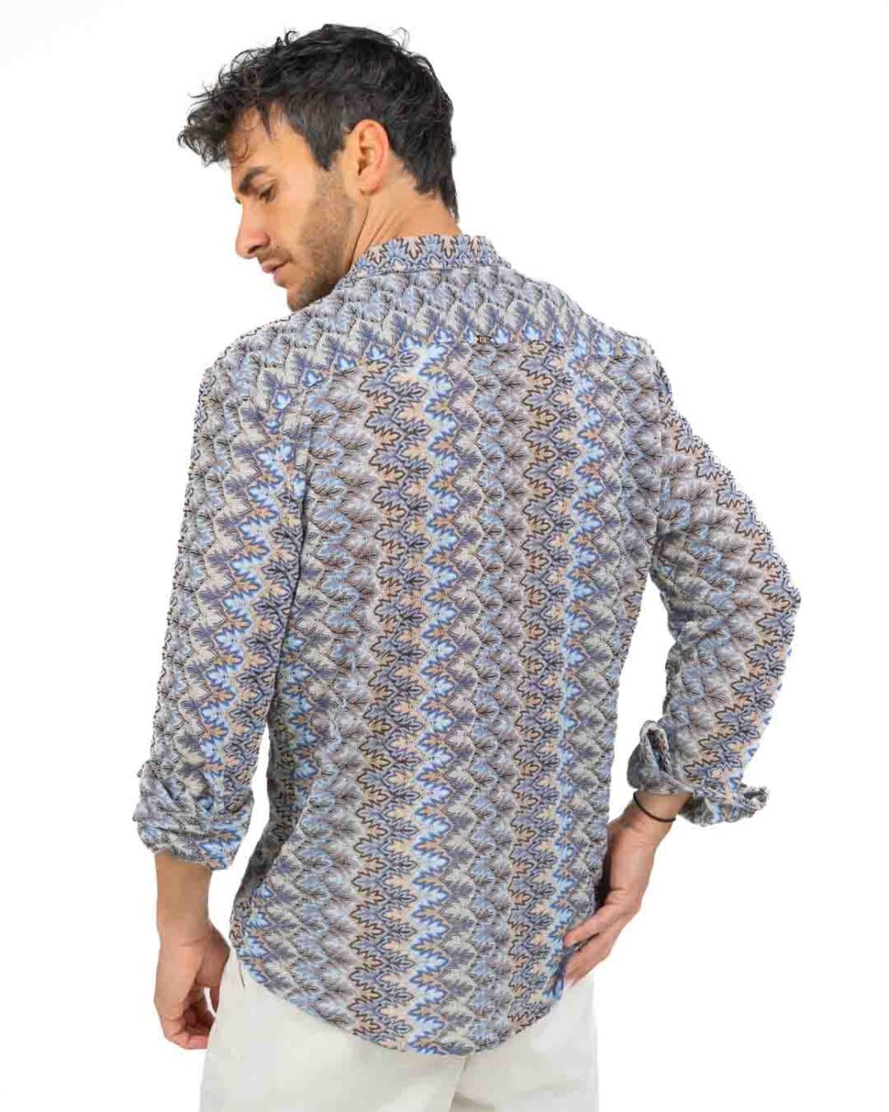 PHO - Camicia a Zig Zag Blu e Azzurro - immagine 3