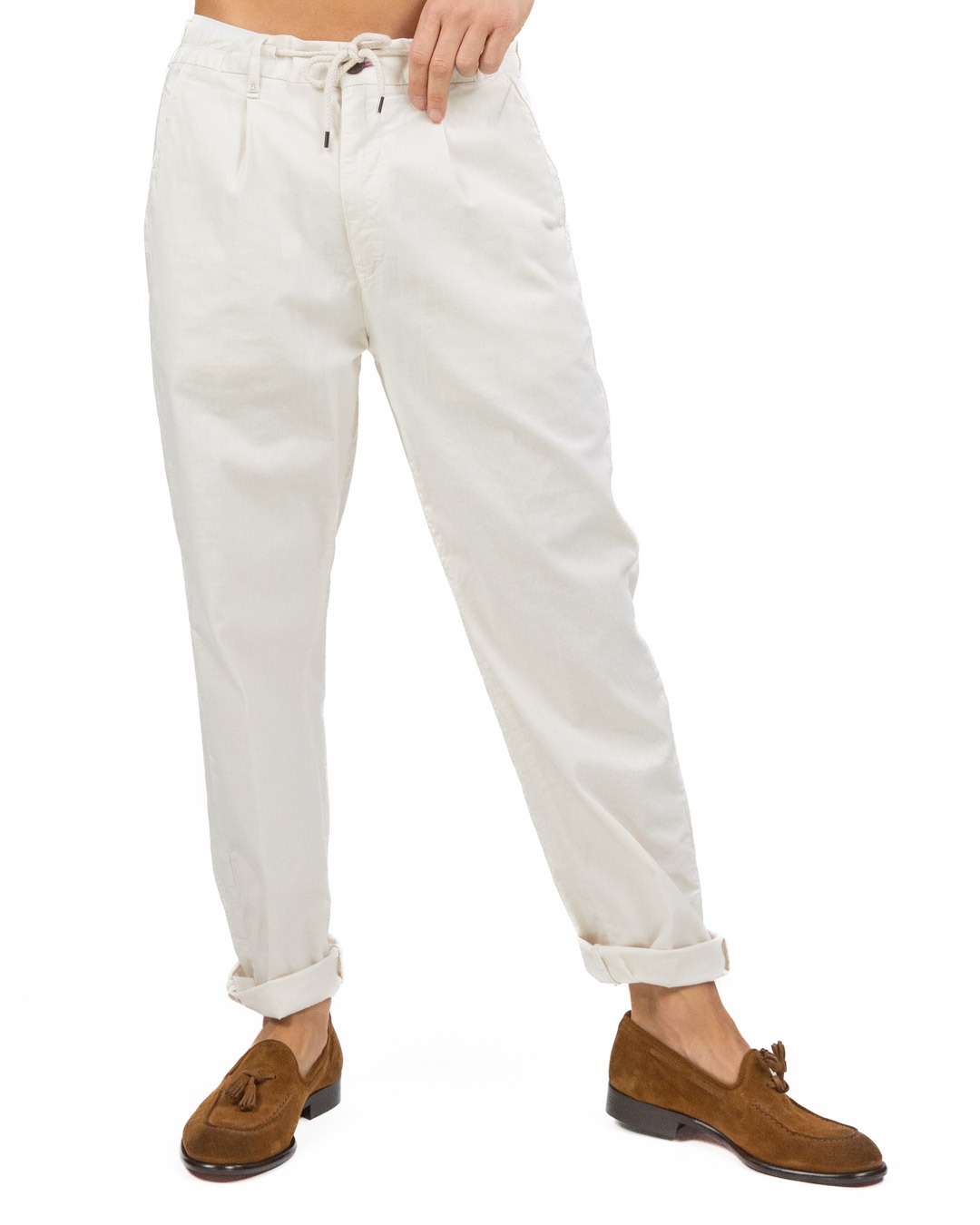 BERNA - Pantalaccio Misto Lino Latte