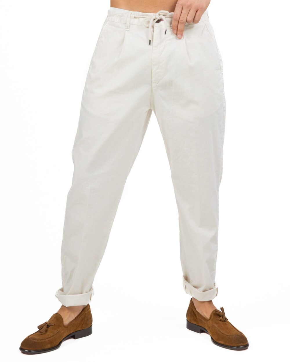 BERNA - Pantalaccio Misto Lino Latte - immagine 2