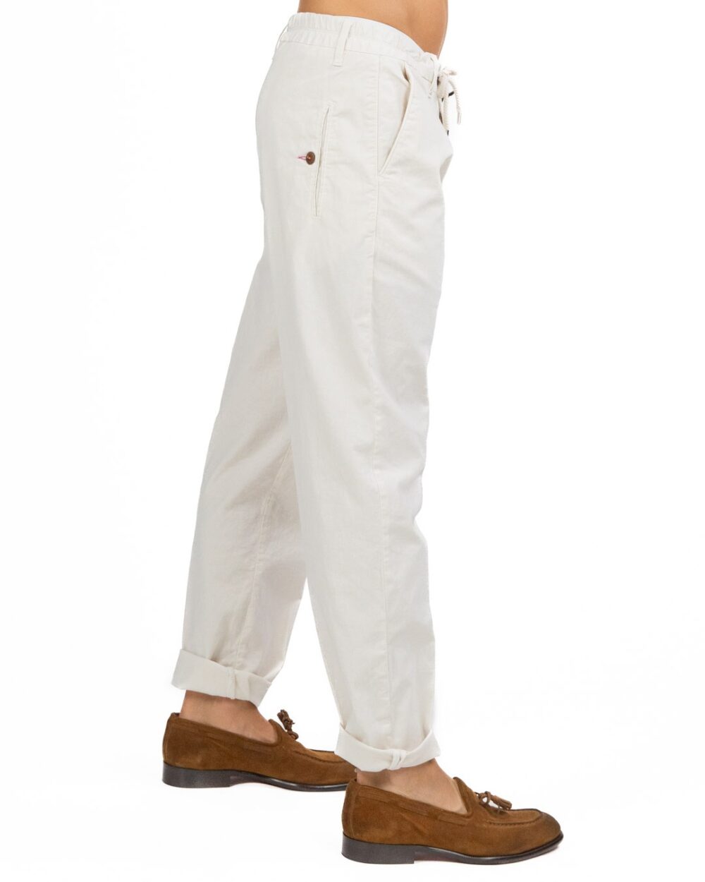 BERNA - Pantalaccio Misto Lino Latte - immagine 3