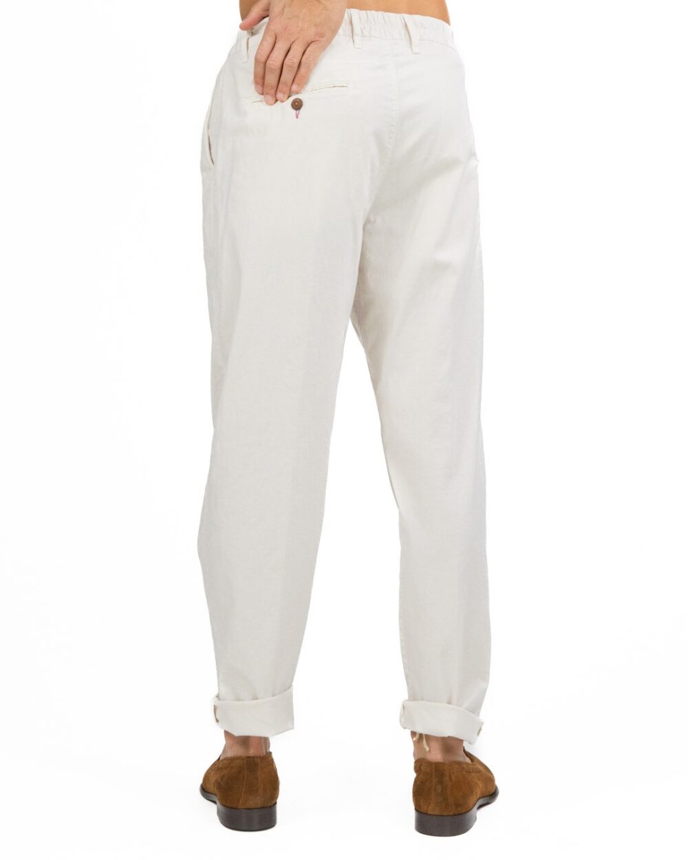 BERNA - Pantalaccio Misto Lino Latte - immagine 4