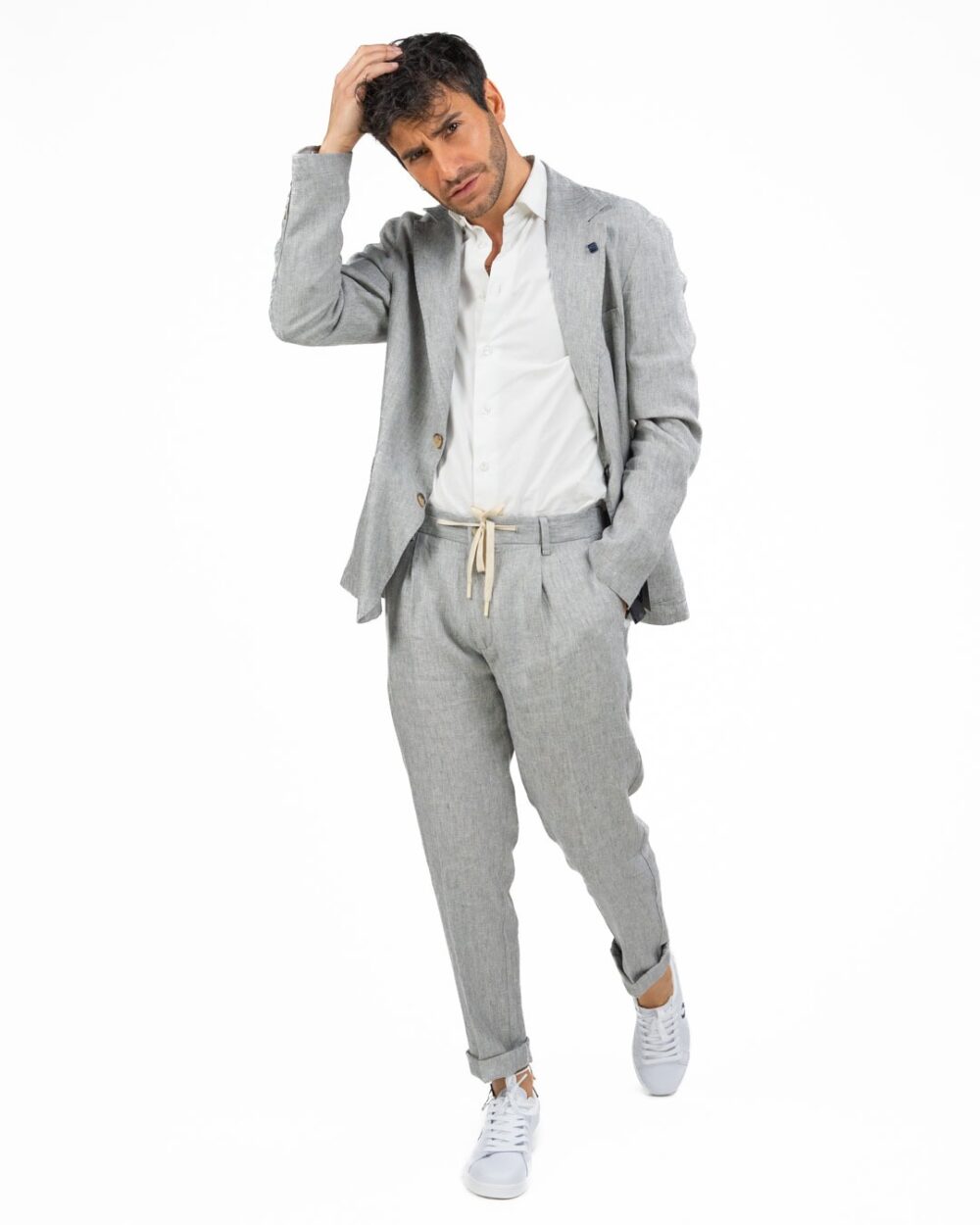 OUT FIT - Abito in Lino Grigio - immagine 2