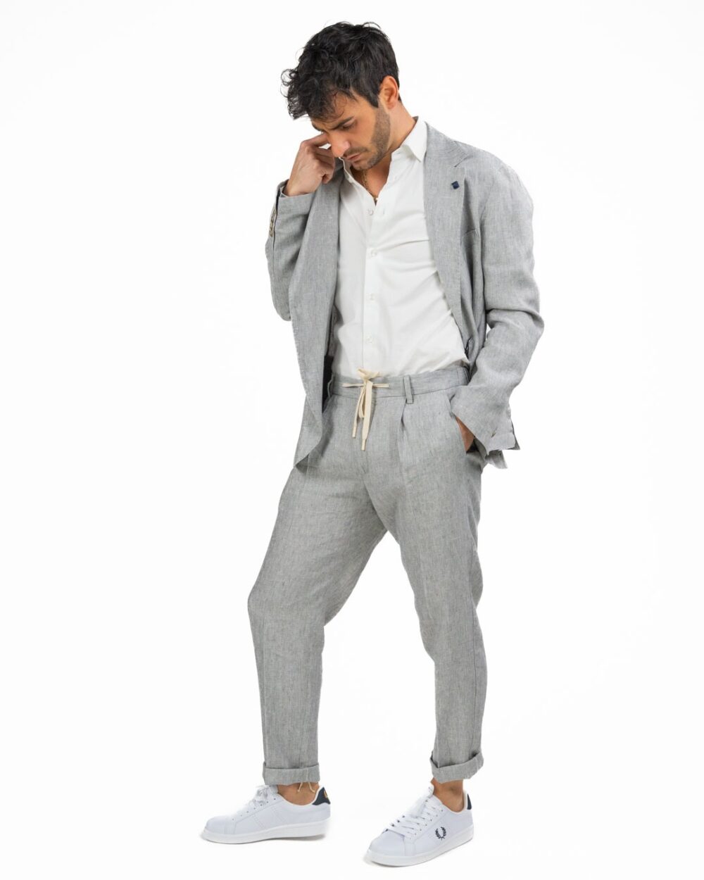 OUT FIT - Abito in Lino Grigio - immagine 3
