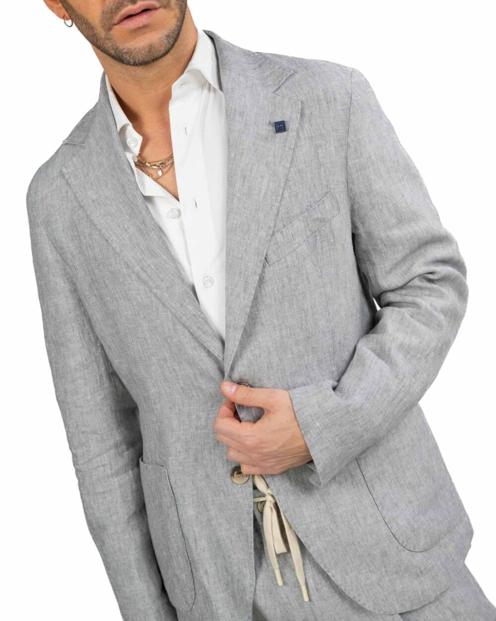 OUT FIT - Abito in Lino Grigio - immagine 4