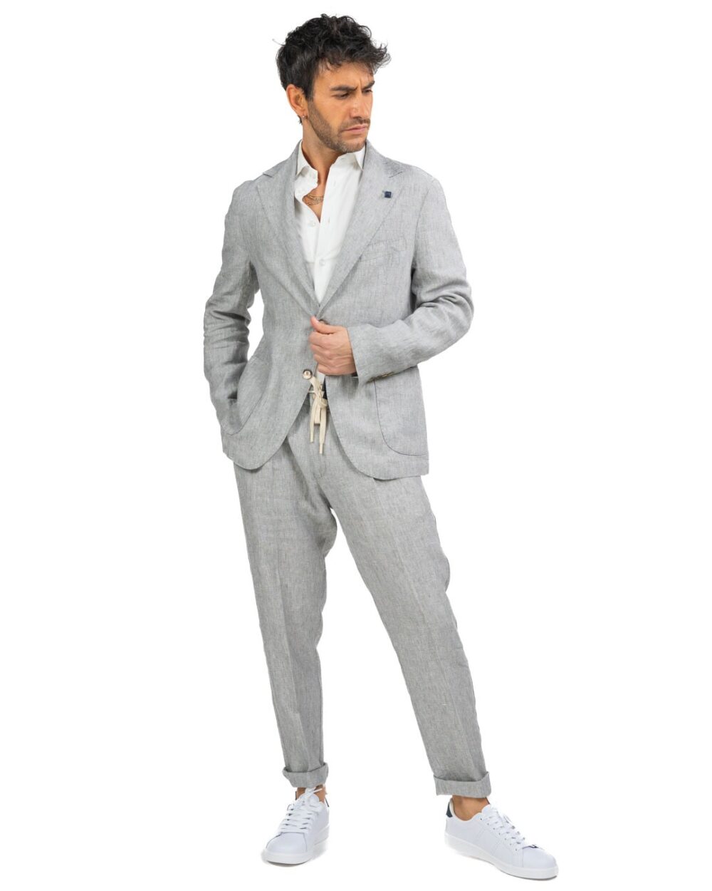 OUT FIT - Abito in Lino Grigio - immagine 5