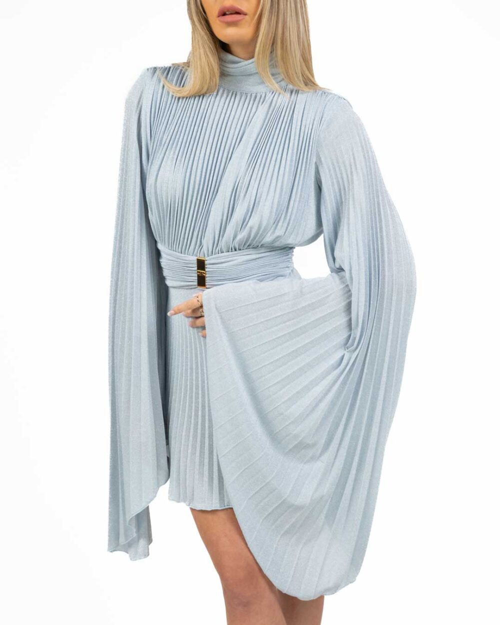 Elisabetta Franchi - Abito in jersey lurex con maniche asimmetriche - immagine 4