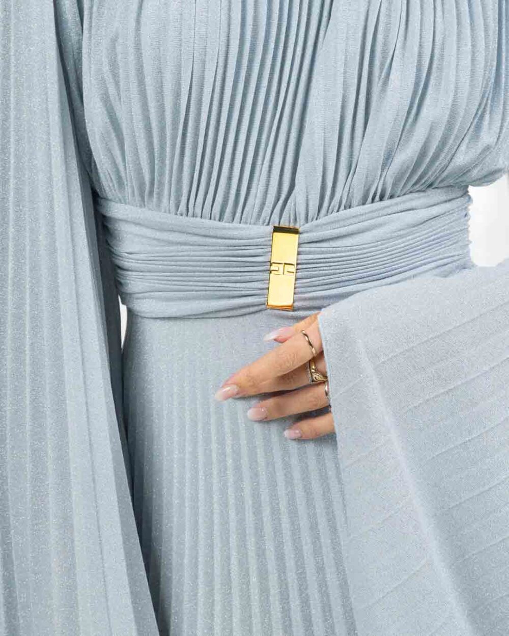 Elisabetta Franchi - Abito in jersey lurex con maniche asimmetriche - immagine 6