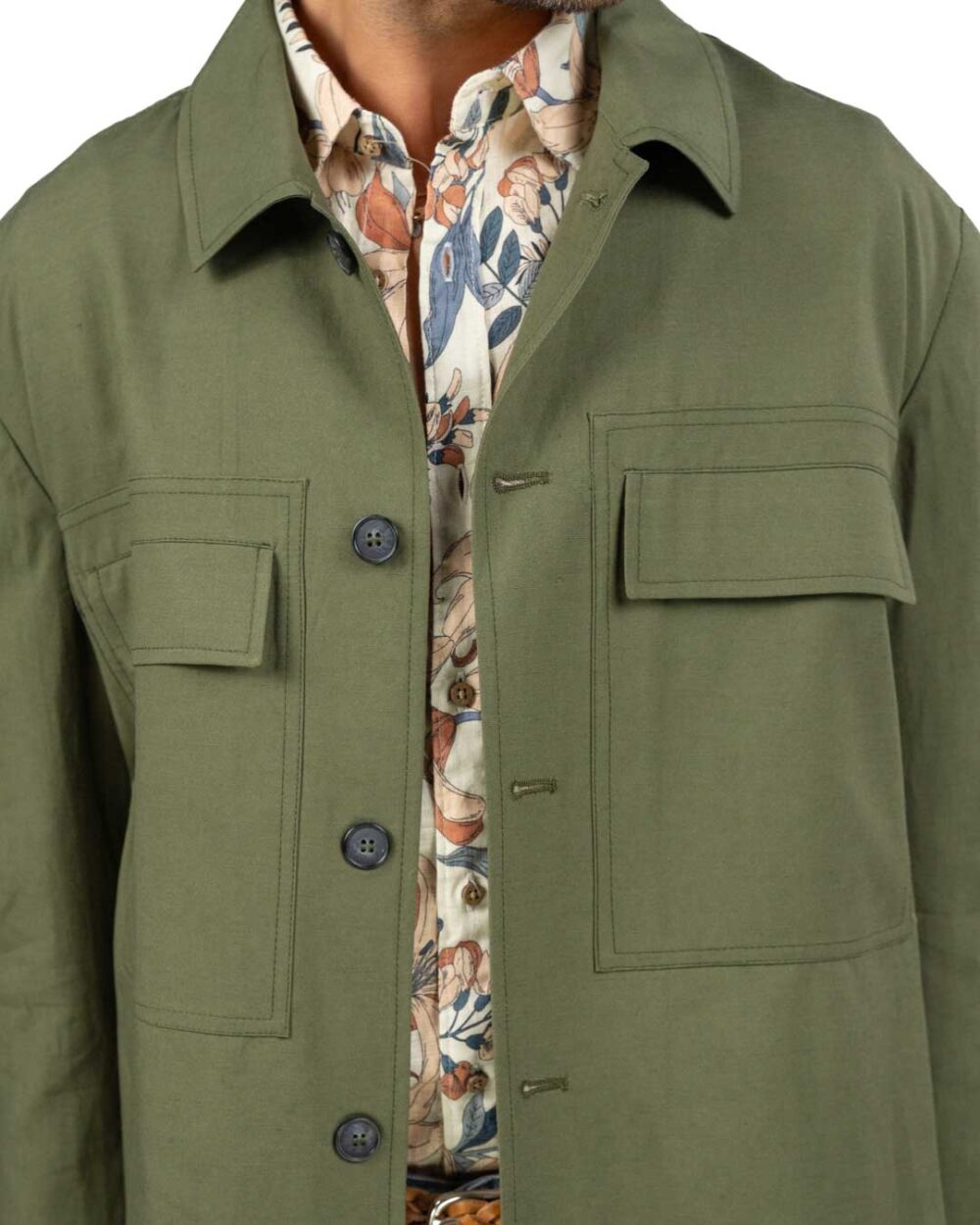 OVER/D - Giubbino con collo a camicia militare - immagine 3