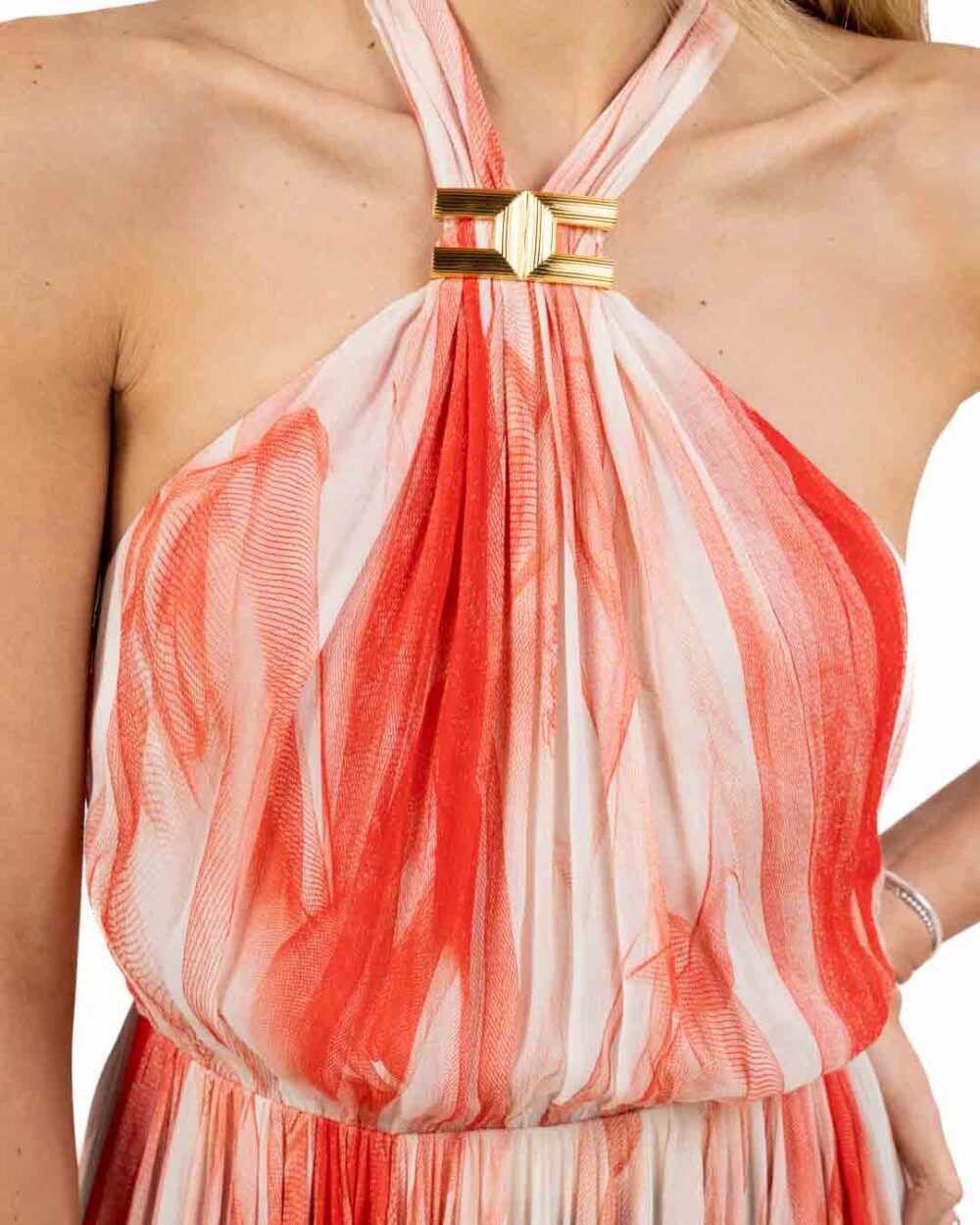 Elisabetta Franchi - abito Red Carpet in viscosa con stampa tulle - immagine 9