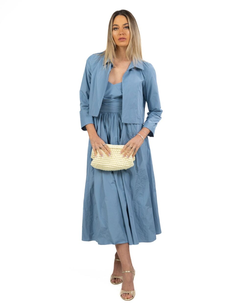 Emme Marella - giacca taffeta azzurra - immagine 3