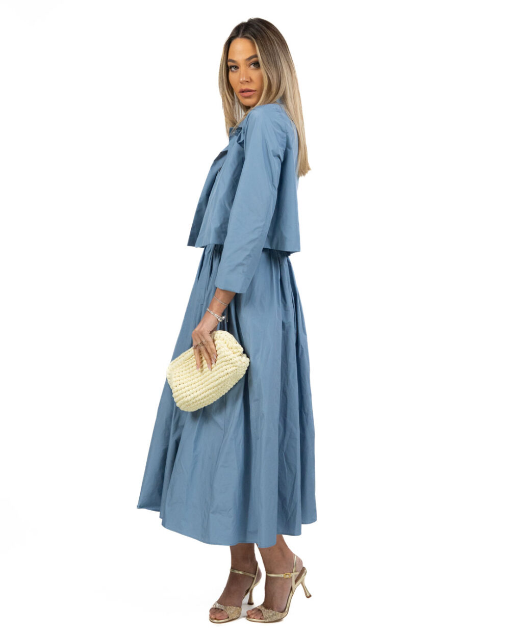 Emme Marella - abito taffeta azzurro - immagine 4