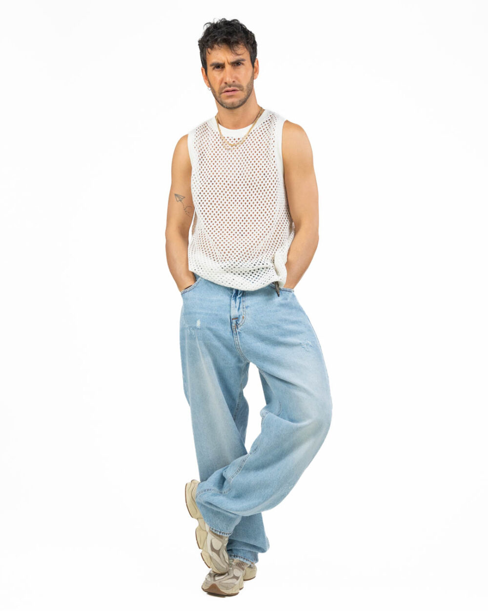 BERNA - Jeans straight destroyed - immagine 4
