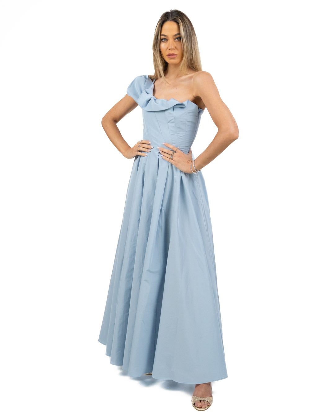 Marella  - abito taffetta azzurro