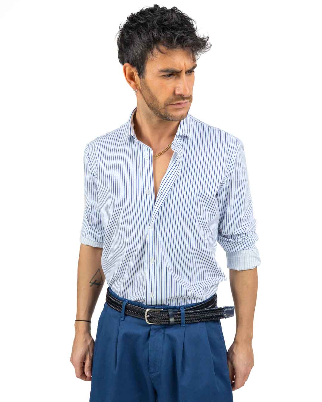 OUTFIT - Camicia A Righe Bianche e Azzurre