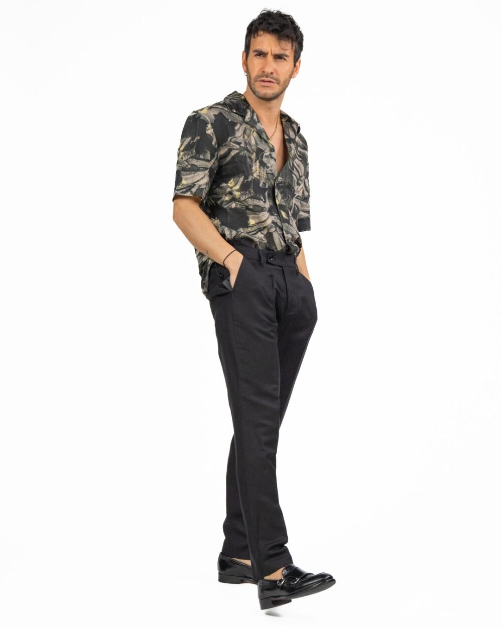 Antony Morato – Camicia a Maniche Corte Fantasia Nera da Uomo - immagine 7