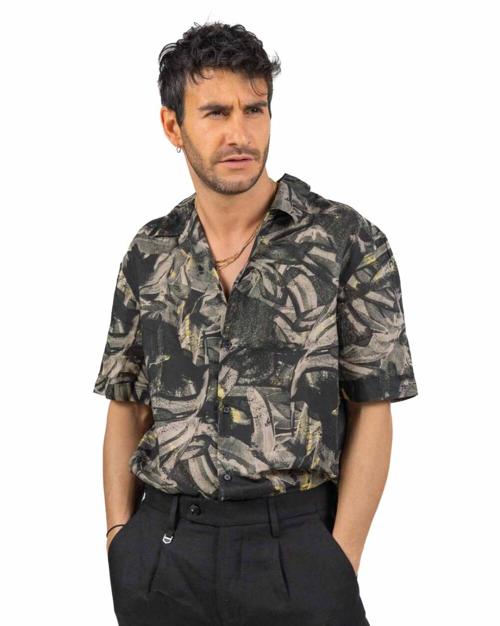 Antony Morato – Camicia a Maniche Corte Fantasia Nera da Uomo - immagine 5