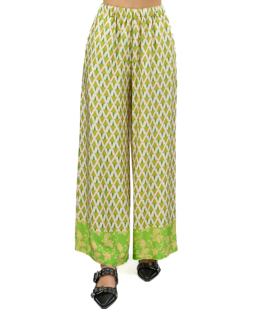 WU SIDE - Pantalone Fantasia Verde