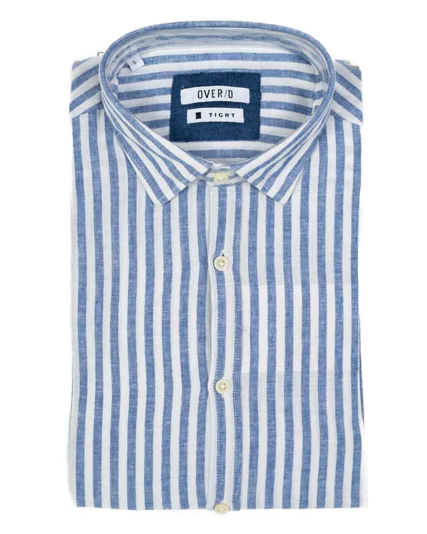 OVER/D - Camicia a Righe in Lino