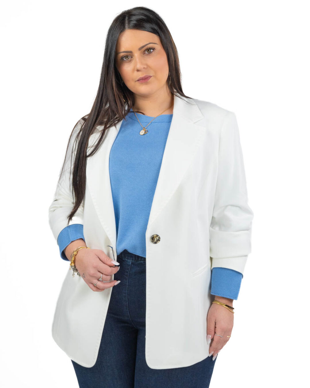 PERSONA - Giacca in Jersey Bianco - immagine 2