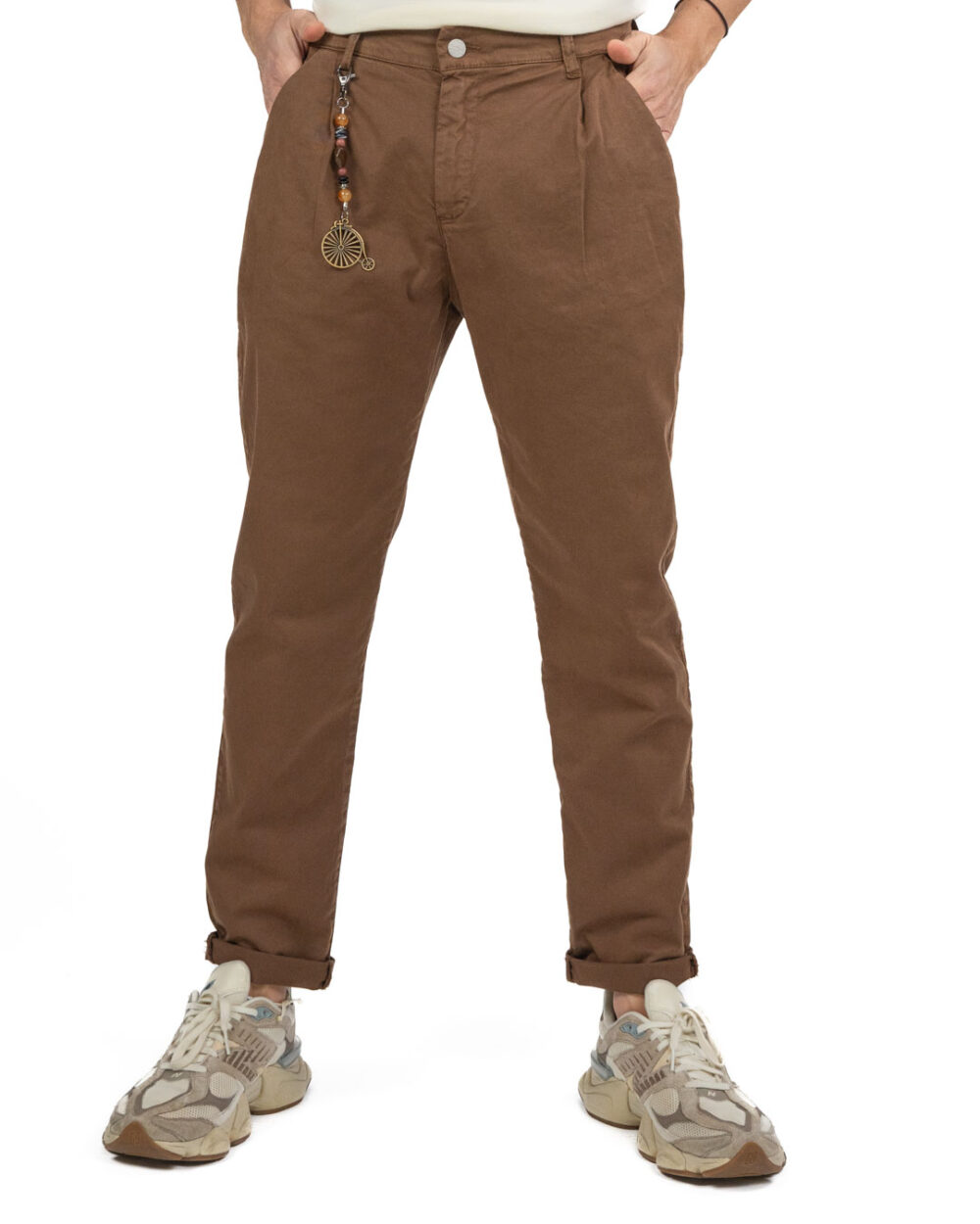 OVER/D - Pantalone Cacao con catenina - immagine 2