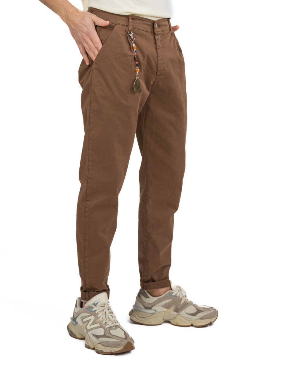 OVER/D - Pantalone Cacao con catenina - immagine 3