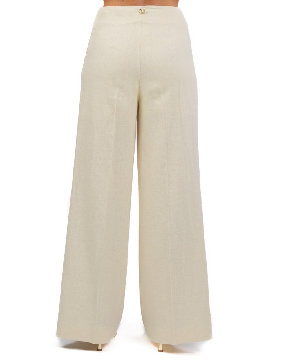 TWINSET - Pantalone misto lino con ricamo - immagine 4
