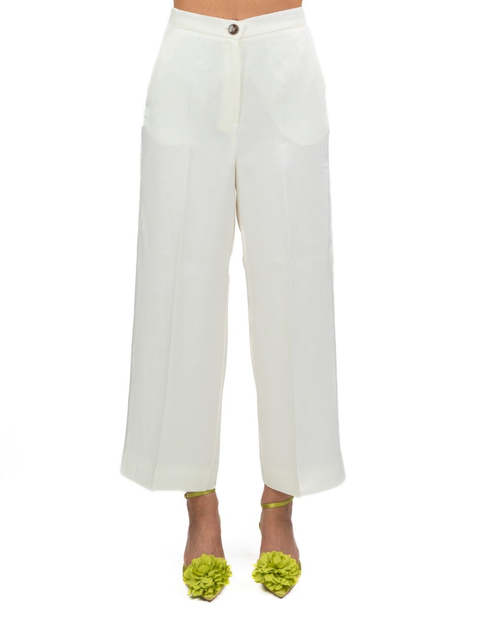 EMME MARELLA - Pantaloni in twill tinta burro - immagine 2