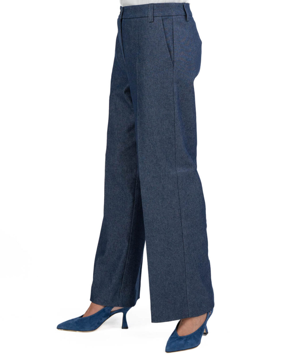 EMME MARELLA - Pantalone palazzo effetto denim - immagine 3