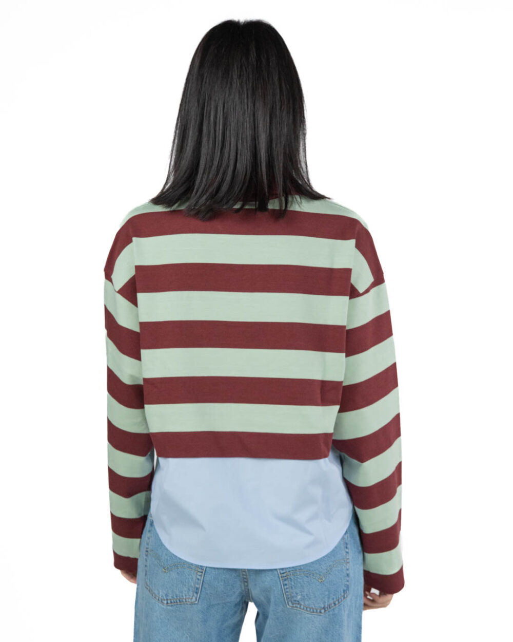 WEEKEND MAX MARA - Polo a Strisce Bordeaux e Menta - immagine 4
