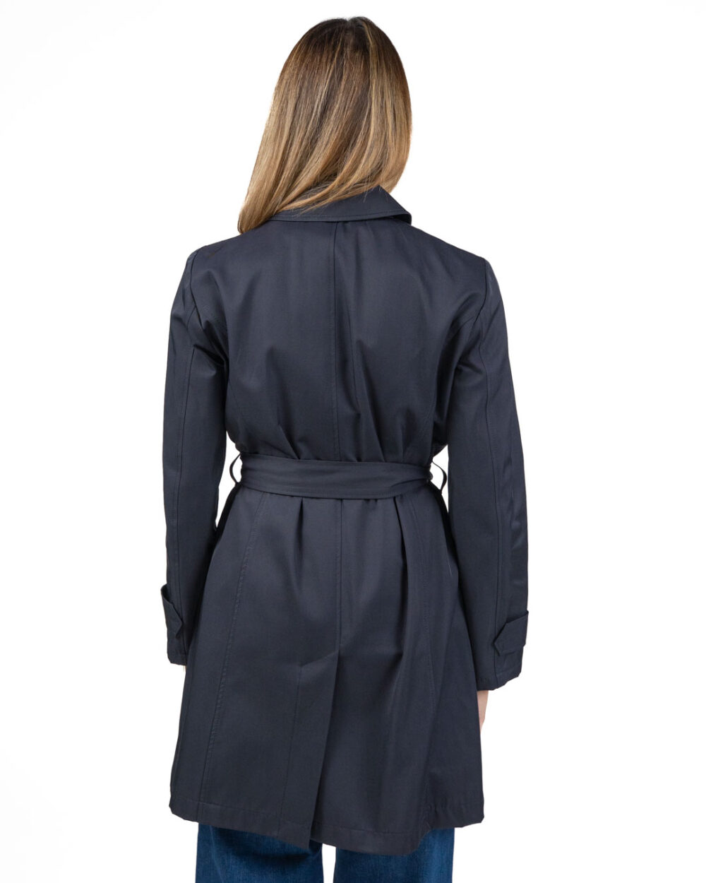 EMME MARELLA - Impermeabile blu in gabardine - immagine 4