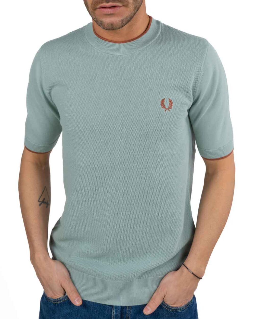 FRED PERRY - Maglia Salvia - immagine 2