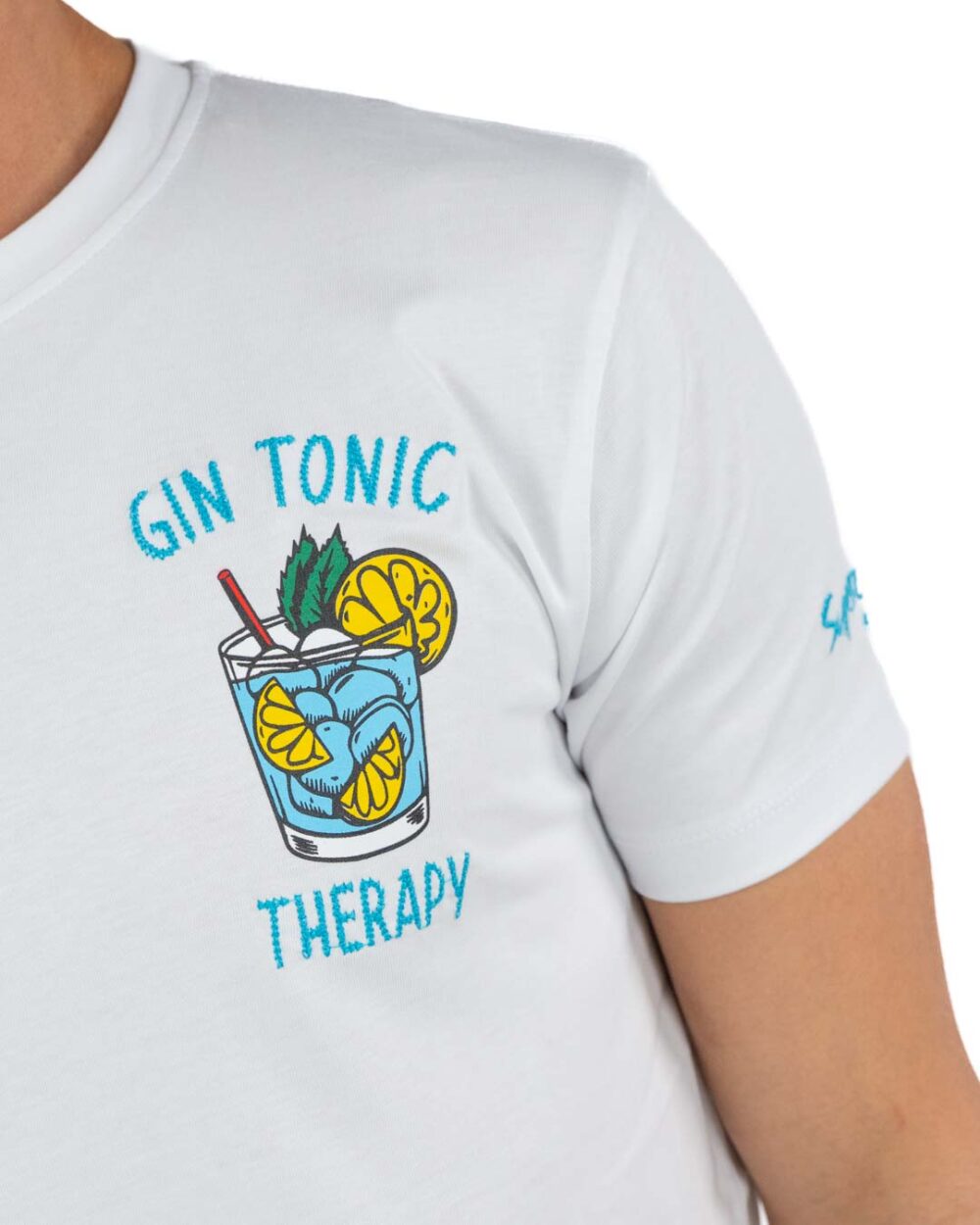 SUPERCULTURE - T-shirt Gin Tonic Therapy Bianco - immagine 2
