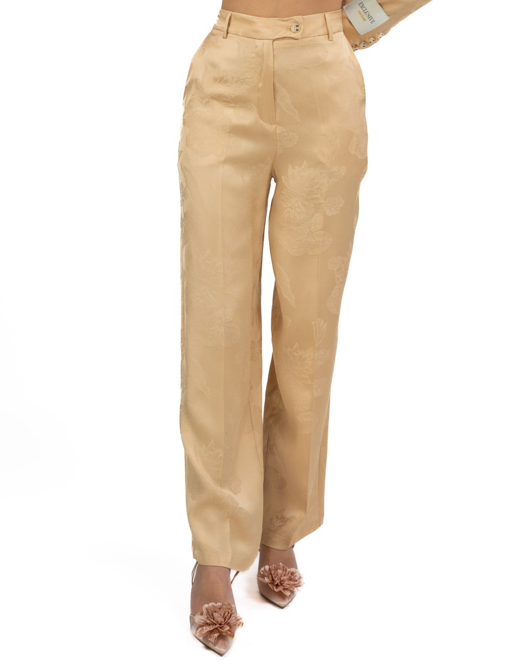 Wu Side - Pantalone Jacquard Oro