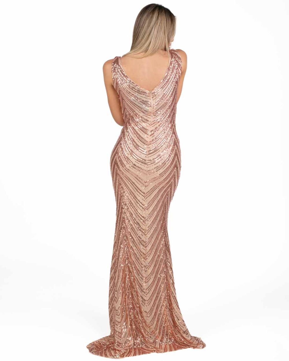 Berti Mode Collection - Abito lungo con pailettes rosa - immagine 2