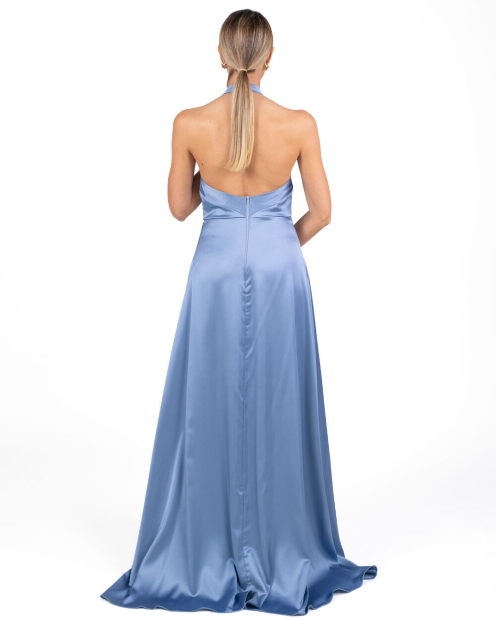 Berti Mode Collection - Abito in raso azzurro - immagine 2