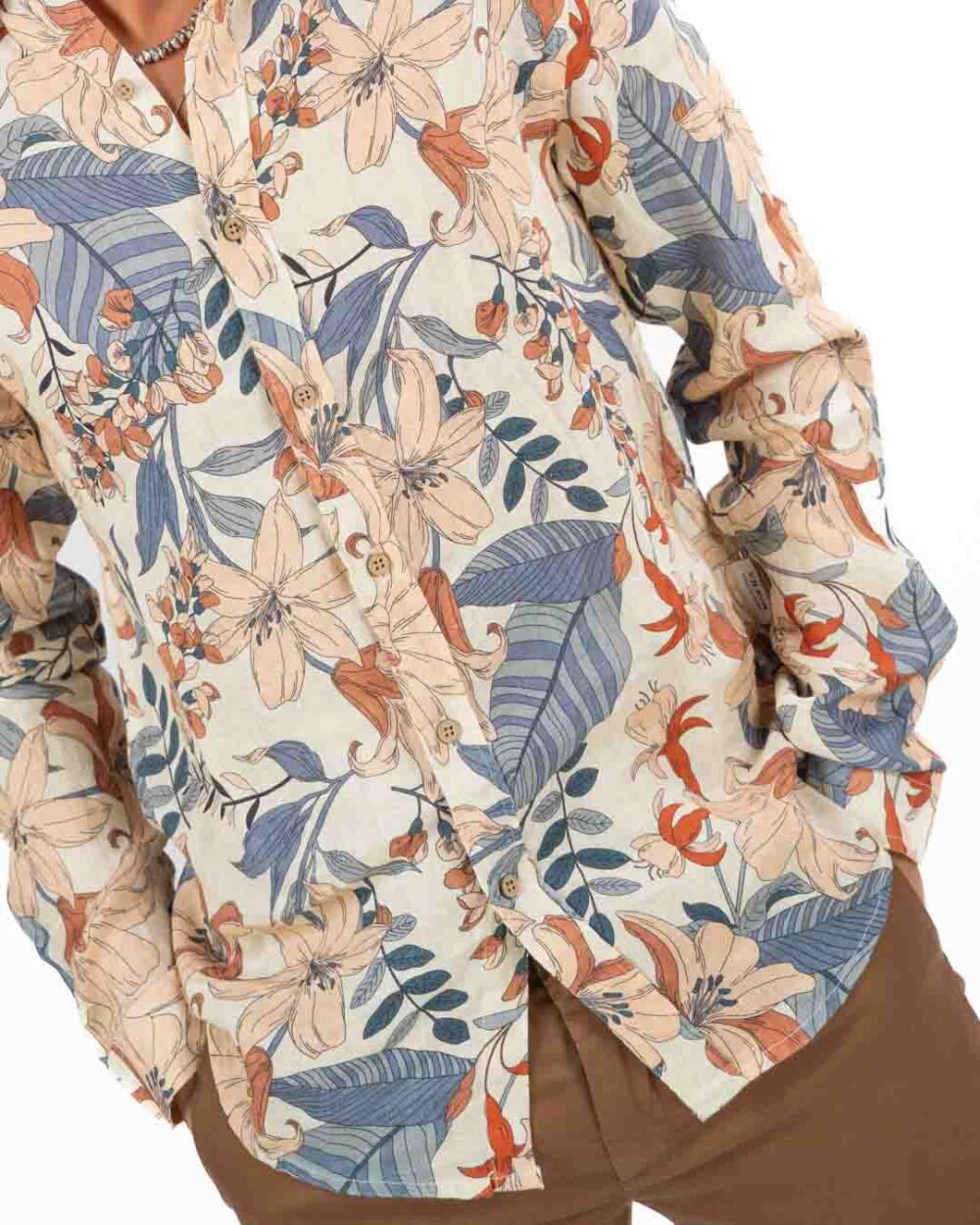 BOTTEGA ARTIGIANA - Camicia Fantasia Rosa e Verde - immagine 116