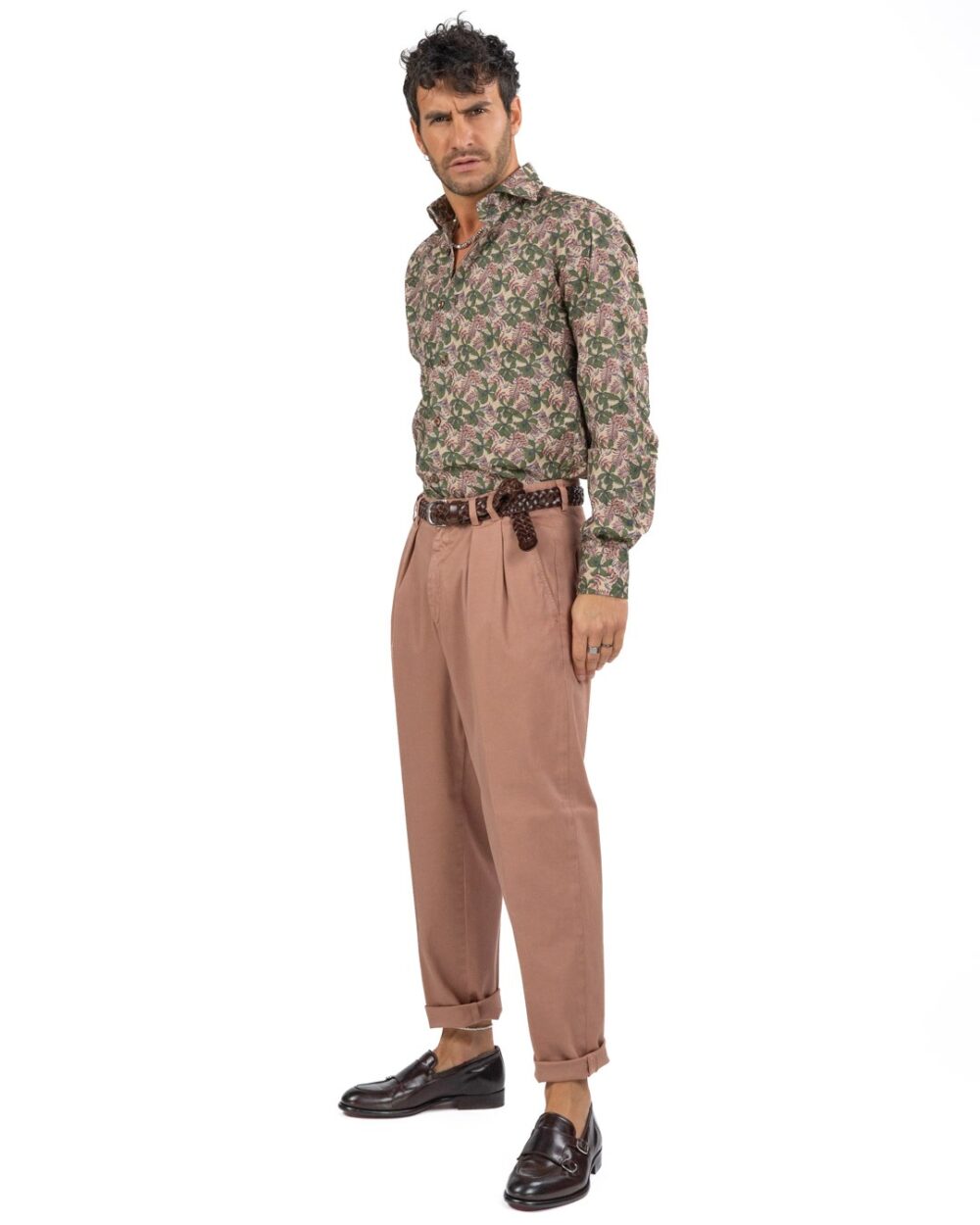 BOTTEGA ARTIGIANA - Camicia Fantasia Rosa e Verde - immagine 125