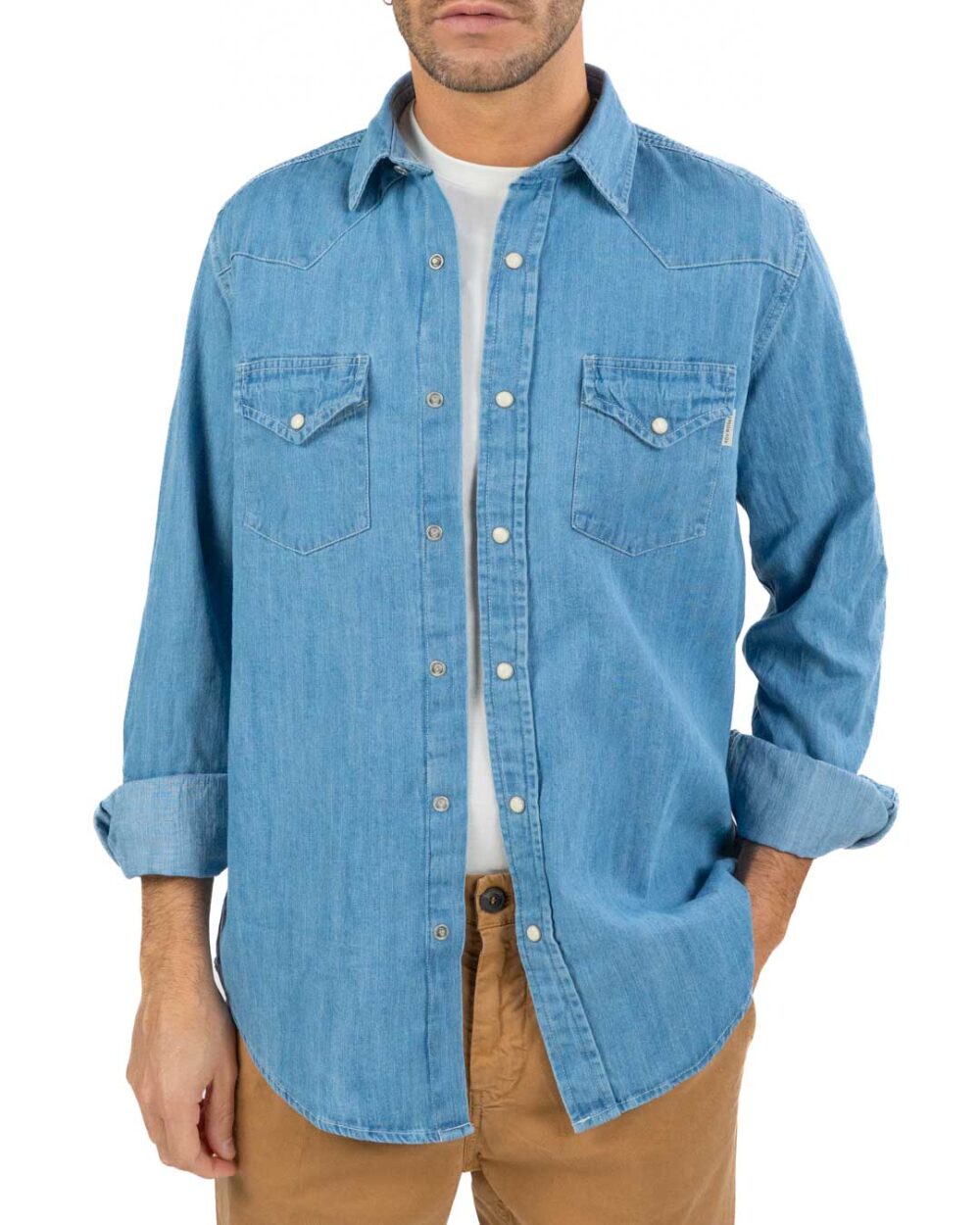 ROY ROGER'S - Camicia in Denim Chiaro - immagine 2
