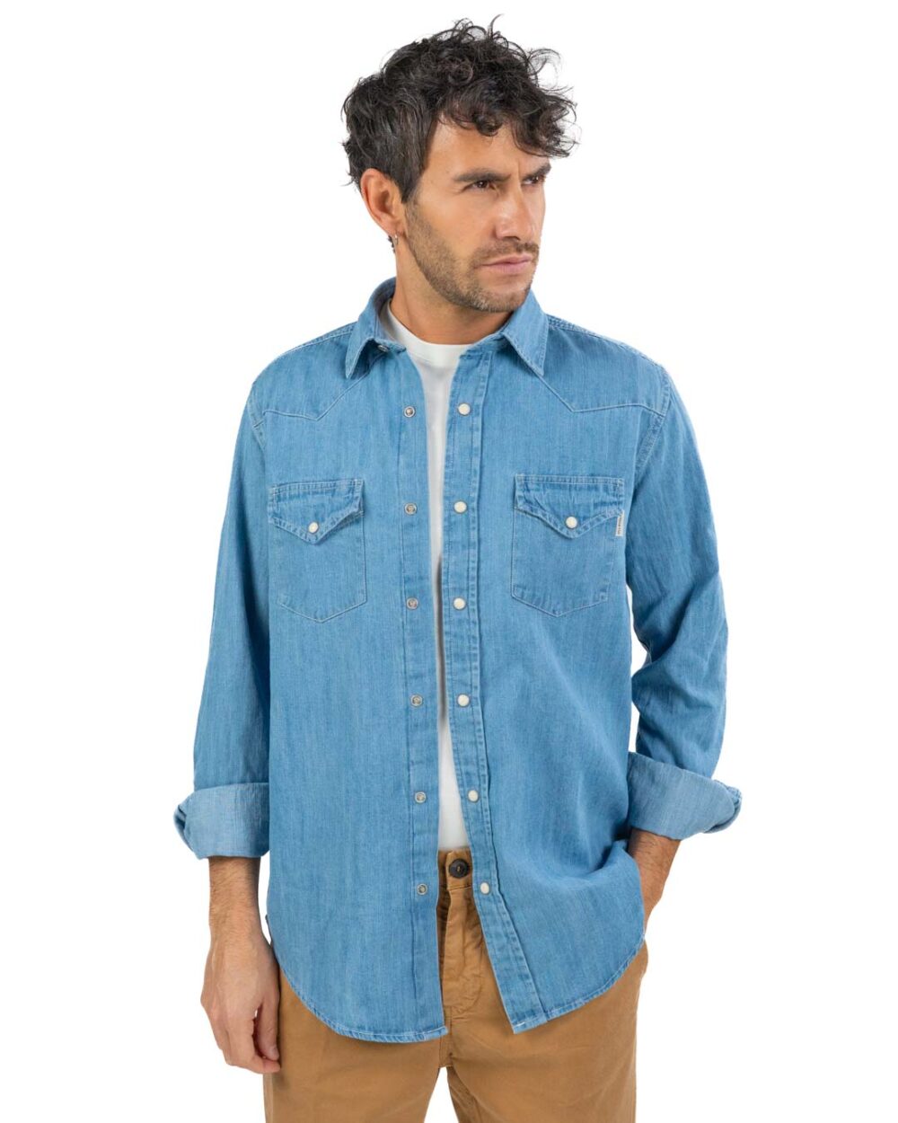 ROY ROGER'S - Camicia in Denim Chiaro - immagine 5