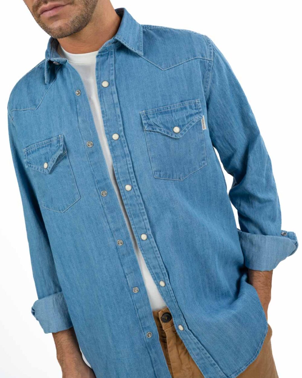 ROY ROGER'S - Camicia in Denim Chiaro - immagine 3