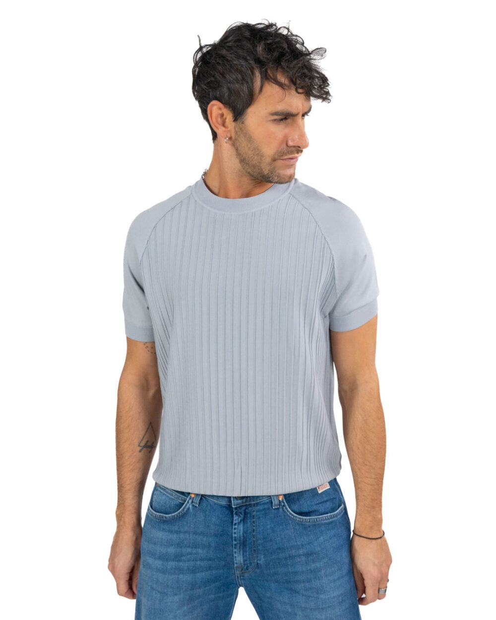 PATRIZIA PEPE - Maglia Grigia a Maniche Corte
