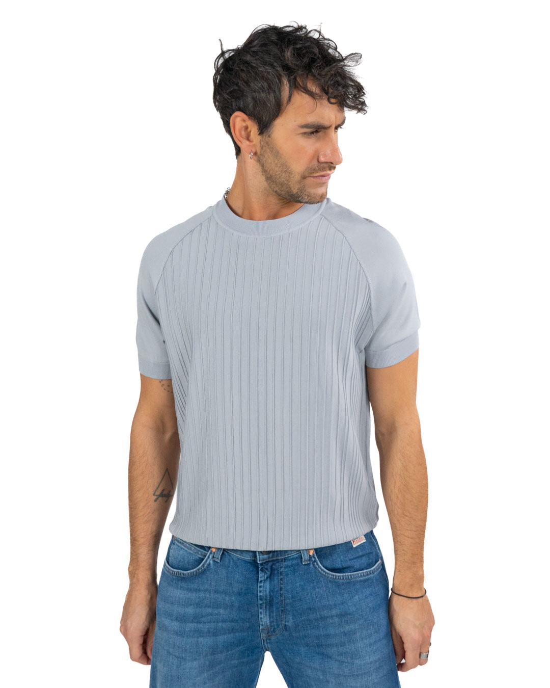 PATRIZIA PEPE - Maglia Grigia a Maniche Corte