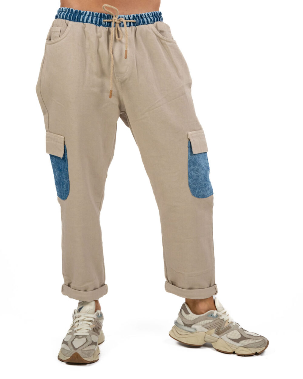 OVER/D - Pantalone Cargo Beige - immagine 4