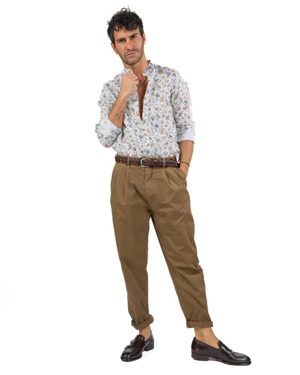 BOTTEGA ARTIGIANA - Camicia Fantasia Rosa e Verde - immagine 25