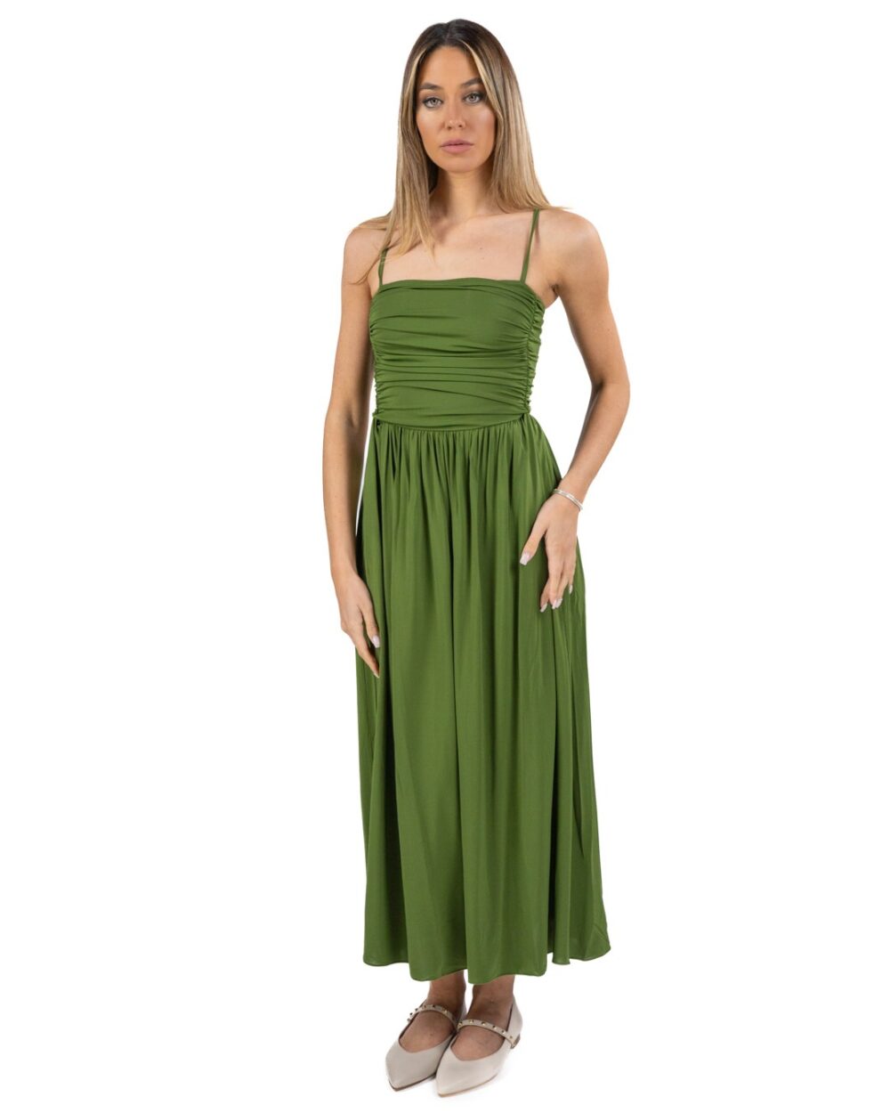 WEEKEND MAX MARA - Abito Smanicato in Jersey Verde - immagine 2