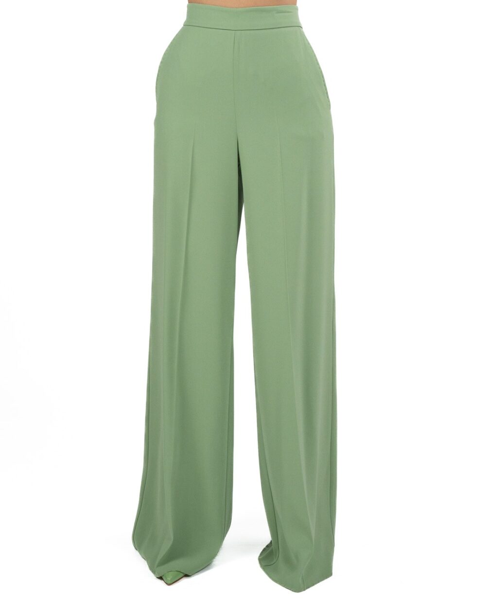 MARELLA - Pantalone Palazzo Crepe Verde - immagine 2