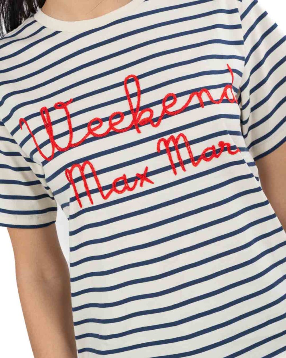 WEEKEND MAX MARA - T-Shirt a righe con Ricamo - immagine 2
